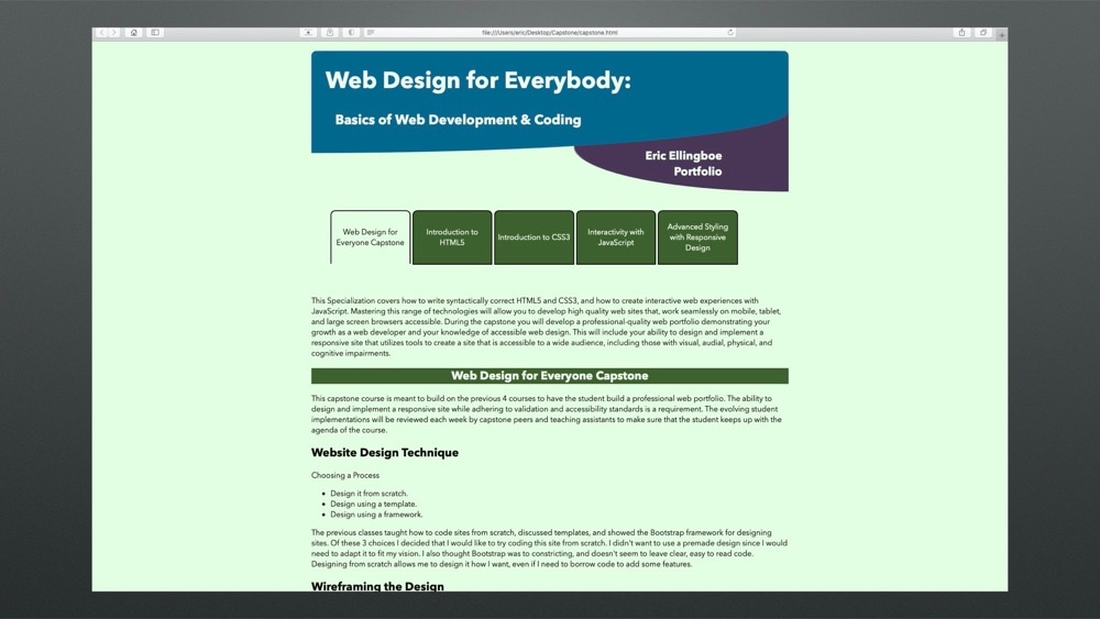 Styled web page.